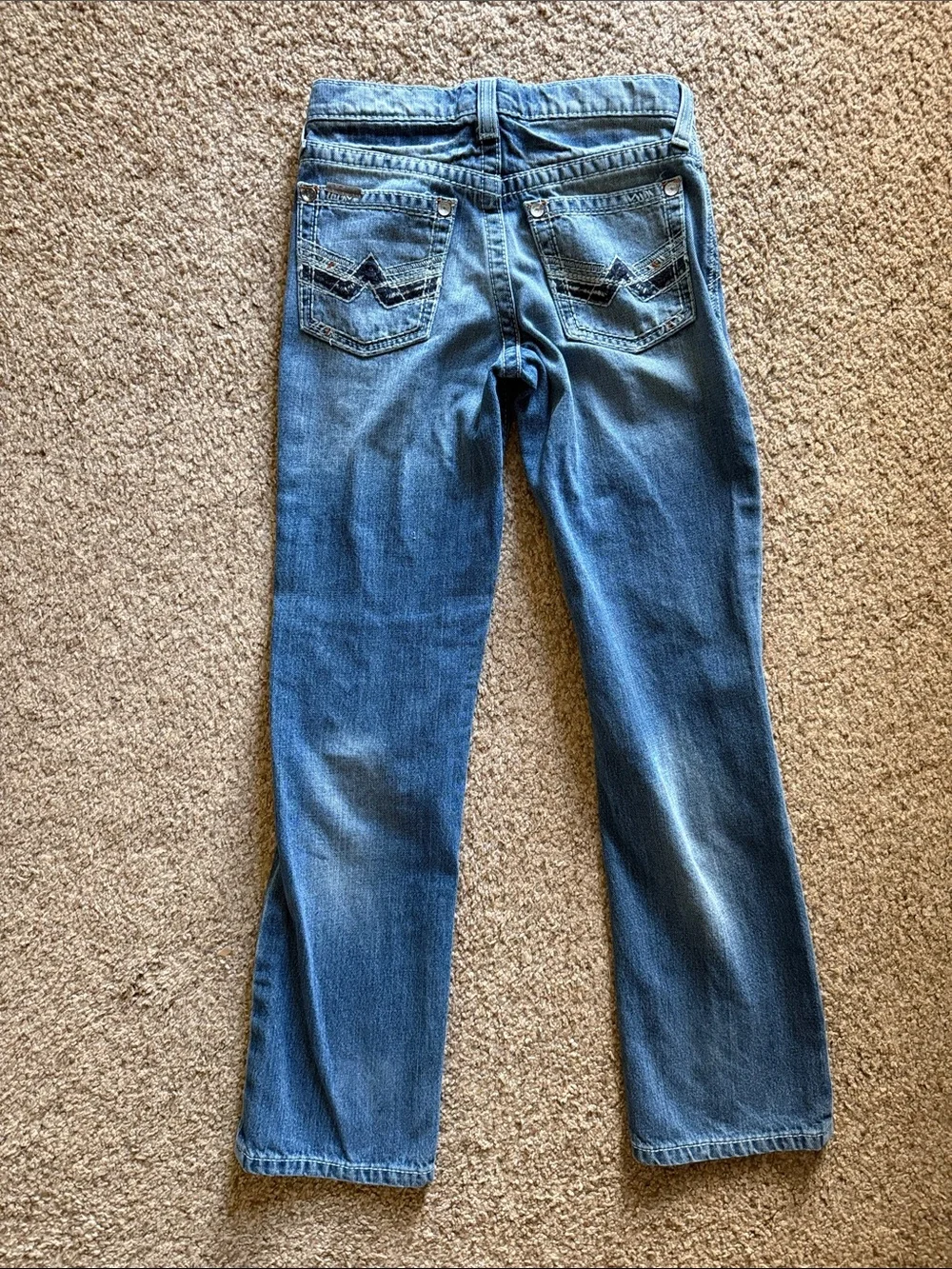 Ariat Boy’s B5 Slim Straight Jeans in Faded Blue Denim